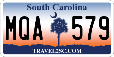 SC license plate MQA579