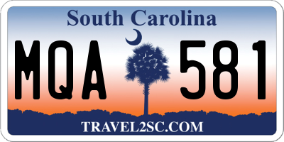 SC license plate MQA581