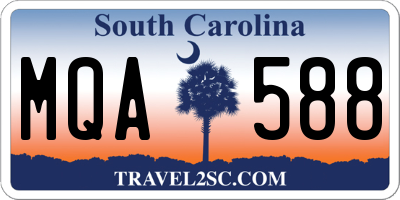 SC license plate MQA588
