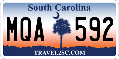 SC license plate MQA592