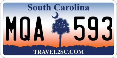 SC license plate MQA593