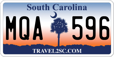 SC license plate MQA596