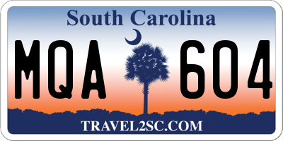 SC license plate MQA604