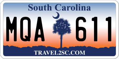 SC license plate MQA611