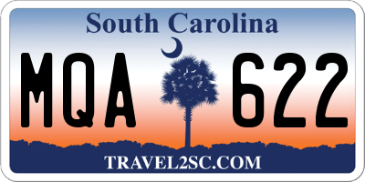 SC license plate MQA622