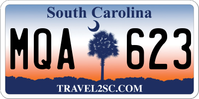 SC license plate MQA623