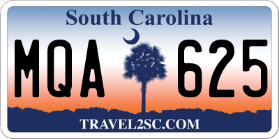 SC license plate MQA625
