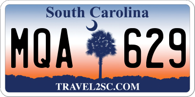 SC license plate MQA629