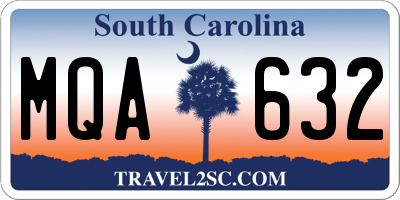 SC license plate MQA632