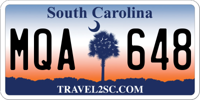 SC license plate MQA648