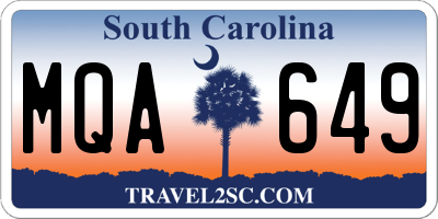 SC license plate MQA649