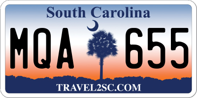 SC license plate MQA655