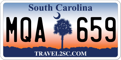 SC license plate MQA659