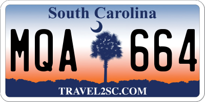 SC license plate MQA664