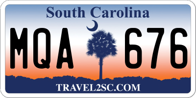 SC license plate MQA676