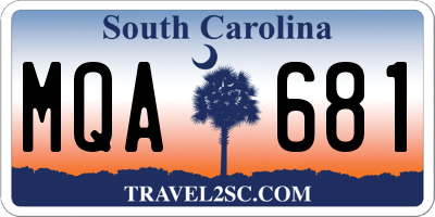 SC license plate MQA681