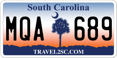 SC license plate MQA689