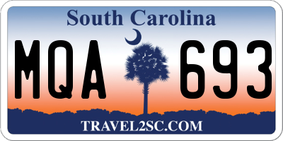 SC license plate MQA693