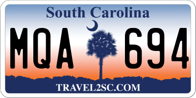 SC license plate MQA694