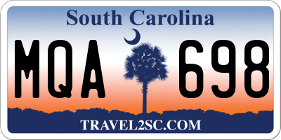 SC license plate MQA698