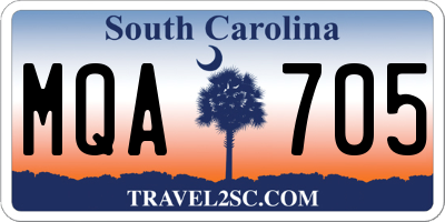 SC license plate MQA705