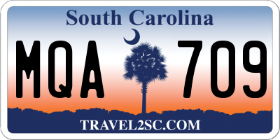 SC license plate MQA709