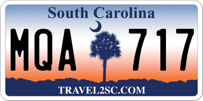 SC license plate MQA717