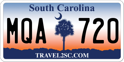 SC license plate MQA720