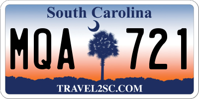 SC license plate MQA721