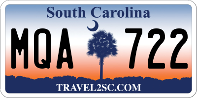 SC license plate MQA722