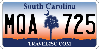 SC license plate MQA725