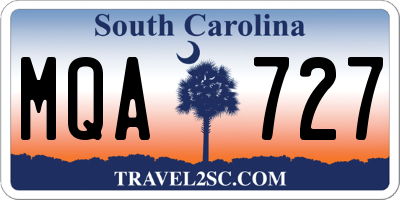 SC license plate MQA727