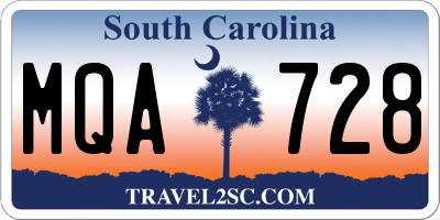 SC license plate MQA728