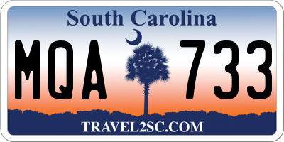 SC license plate MQA733