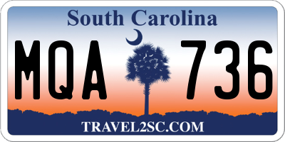SC license plate MQA736