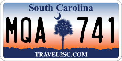 SC license plate MQA741