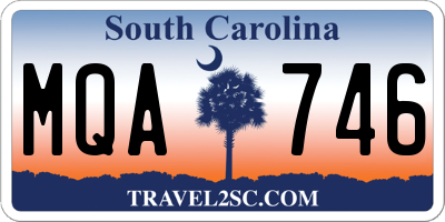 SC license plate MQA746