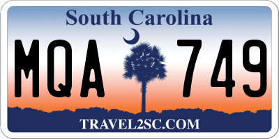 SC license plate MQA749