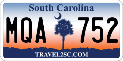 SC license plate MQA752