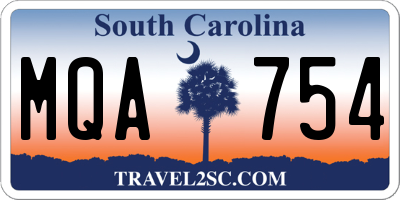 SC license plate MQA754