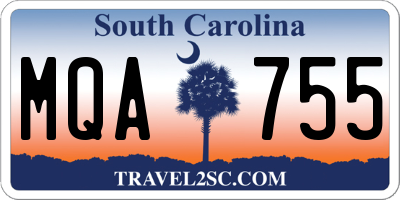 SC license plate MQA755