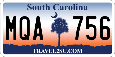 SC license plate MQA756