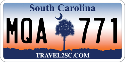 SC license plate MQA771