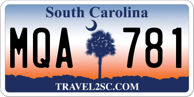 SC license plate MQA781