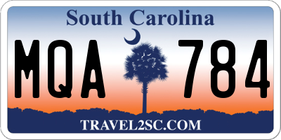 SC license plate MQA784