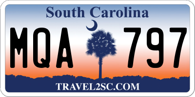 SC license plate MQA797