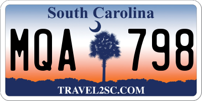 SC license plate MQA798