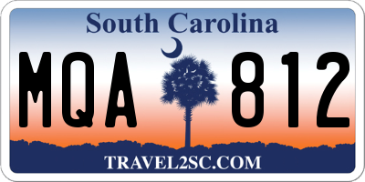 SC license plate MQA812