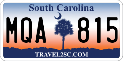 SC license plate MQA815