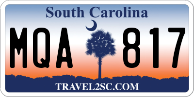 SC license plate MQA817